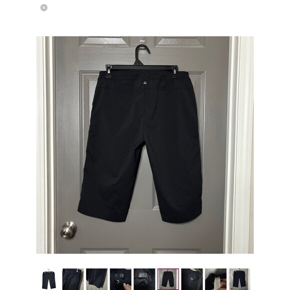 Prana Breathe Activewear Capris Pants Drawstrings Black Made in USA Women's M - Picture 4 of 6
